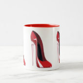 Stilett-Schuhkunst Champagne-Ferse rote Zweifarbige Tasse (Mittel)