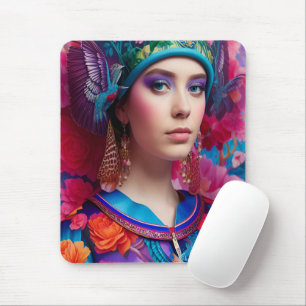 Stilette Prinzessin mit Blumenhut Mousepad