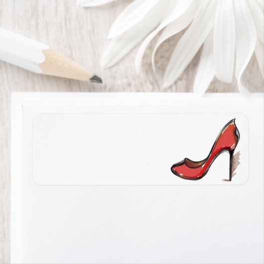 Stiletto, handbemalte Rot-High-Heel-Pumpe (Insitu)