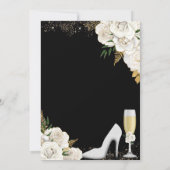 Stiletto Heelse Floral Birthday Einladung (Rückseite)