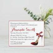 Stiletto High Heel Dusche Junggeselinnen-Abschied Einladung (Stehend Vorderseite)