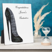 Stiletto High Heel Shoe Black Elegante Art Fotoplatte