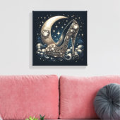 Stiletto High Heels mit dem Mond, den Sternen und  Leinwanddruck (Insitu (Wohnzimmer))