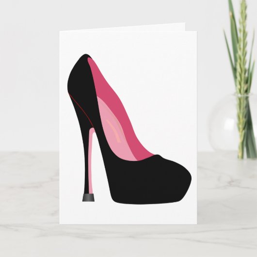 STILETTO HOCH HEELED SHOE BLANK GREETING CARD KARTE (Vorderseite)