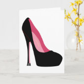 STILETTO HOCH HEELED SHOE BLANK GREETING CARD KARTE (Gelbe Blume)