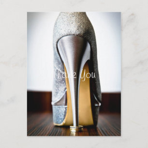 Stiletto-Hochzeitsschuh fügen Sie Ihr Foto hinzu D Postkarte