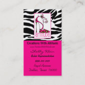 Stiletto mit Diva Attitude Visitenkarte (Vorderseite)