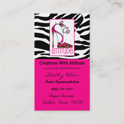 Stiletto mit Diva Attitude Visitenkarte (Vorderseite)