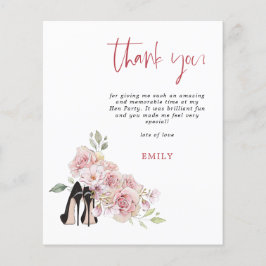 Stiletto Pink Florals Hen Party Vielen Dank