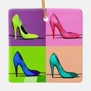 Stiletto Pumps, High Heels Poster Art Keramikornament