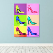Stiletto Pumps, High Heels Poster Art Leinwanddruck (Insitu (Holzboden))