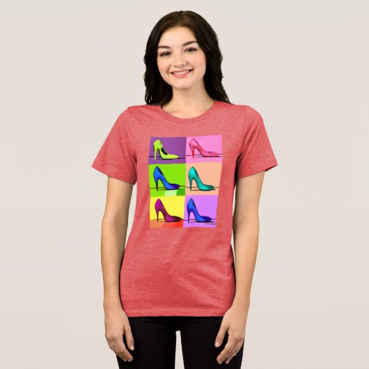 Stiletto Pumps, High Heels Poster Art Tri-Blend Shirt (Vorderseite voll)