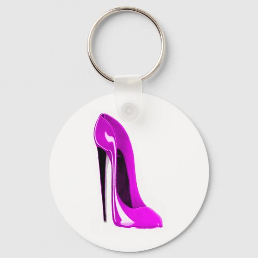 Stiletto-Schuh mit hellrosa Stiletto Schlüsselanhänger (Vorderseite)