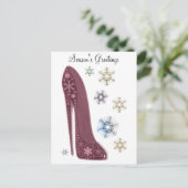 Stiletto Shows and Snowflakes Art Feiertagspostkarte (Stehend Vorderseite)