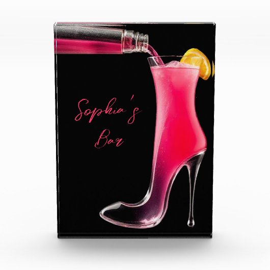 Stiletto und Cocktail-Bar Fotoblock (Vorderseite)