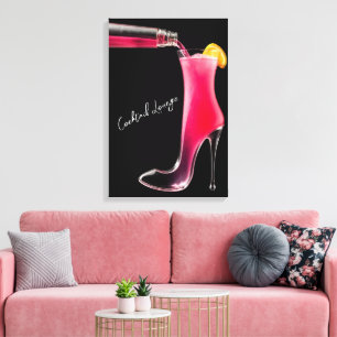 Stiletto und Cocktails Leinwanddruck