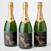 Stiletto und Sparkling Wein Schaumweinetikett (Flaschen)