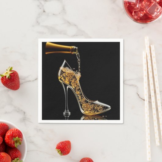 Stiletto und Sparkling Wein Serviette (Beispiel)