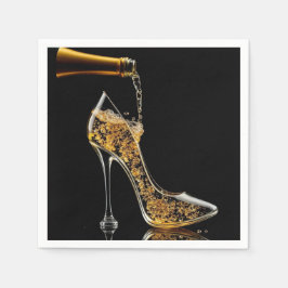 Stiletto und Sparkling Wein Serviette