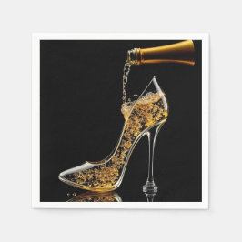 Stiletto und Sparkling Wein Serviette