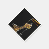 Stiletto und Sparkling Wein Serviette (Ecke)
