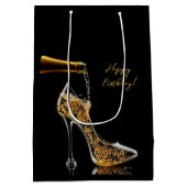 Stiletto und Sparkling Weinbeutel Mittlere Geschenktüte (Rückseite)