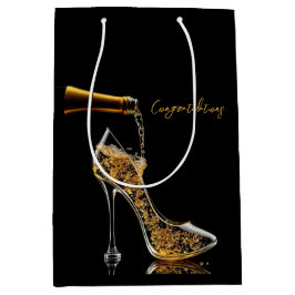 Stiletto und Sparkling Weinbeutel Mittlere Geschenktüte