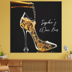 Stiletto und Sparkling Weinkultur und Bar Leinwanddruck