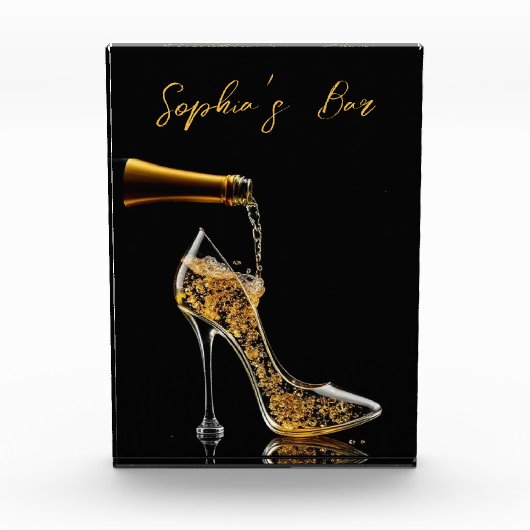 Stiletto und Sparkling Wine Bar display Fotoblock (Vorderseite)