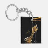 Stiletto und Sparkling Wine-High Heel Schlüsselanhänger (Vorderseite links)