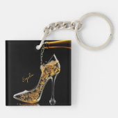 Stiletto und Sparkling Wine-High Heel Schlüsselanhänger (Rückseite)