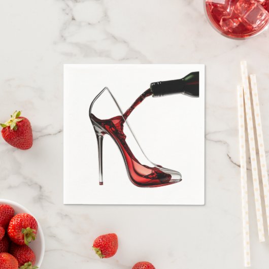 Stiletto und Wein Serviette (Beispiel)