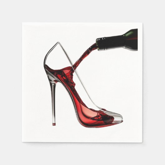 Stiletto und Wein Serviette (Vorderseite)