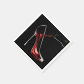 Stiletto und Wein Serviette (Ecke)