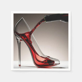 Stiletto und Wein Serviette