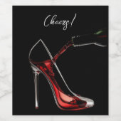 Stiletto und Wein Weinetikett (Einzelnes Label)