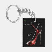 Stiletto und Wine High Heel Schlüsselanhänger (Vorderseite links)