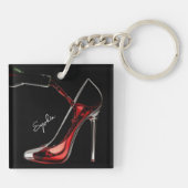 Stiletto und Wine High Heel Schlüsselanhänger (Rückseite)