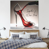 Stiletto und Wine Wine Bar Leinwanddruck (Insitu (Schlafzimmer))