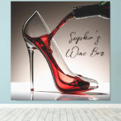 Stiletto und Wine Wine Bar Leinwanddruck (Insitu (Holzboden))