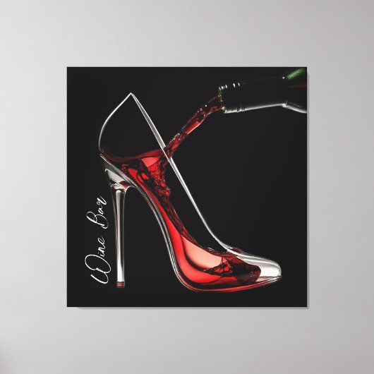 Stiletto und Wine Wine Bar Leinwanddruck (Vorderseite)