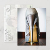 Stiletto Wedding Shoe Fügen Sie Ihr Foto Dankeschö Postkarte (Vorne/Hinten)