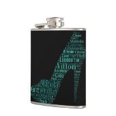 Stiletto Word Art Aquamarin Flask Flachmann (Links)