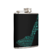 Stiletto Word Art Aquamarin Flask Flachmann (Rechts)