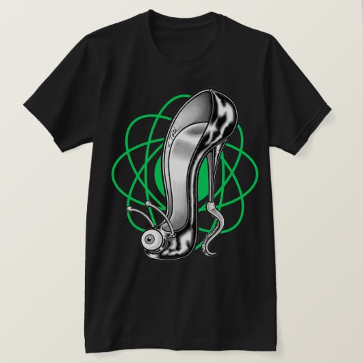 Stilettoid™/Green-Atom-T - Shirt (Design vorne)