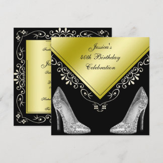 Stilettos & Decorative Wirbel 40. Geburtstag Einladung