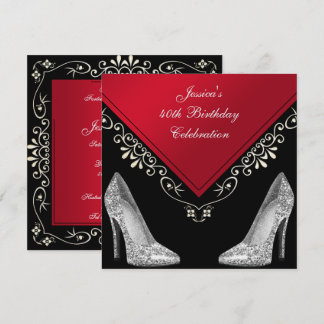 Stilettos & Decorative Wirbel 40. Geburtstag Einladung