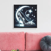 Stilettos, Diamanten, Mond, Sterne und Herzen Leinwanddruck (Insitu (Wohnzimmer))