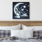 Stilettos, Diamanten, Mond, Sterne und Herzen Leinwanddruck (Insitu (Schlafzimmer))