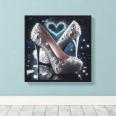 Stilettos High Heels, Heels und Diamanten Leinwanddruck (Insitu (Holzboden))